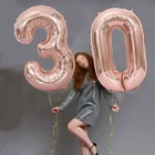 Фольгированные воздушные шары, большие цифры в форме цифры, 3240 дюйма, воздушные гелиевые, украшение для юбилея, дня рождения, детский подарок