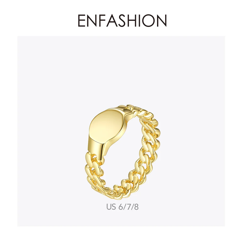 Кольцо ENFASHION с цепочкой на платформе для мужчин и женщин Подарочная бижутерия