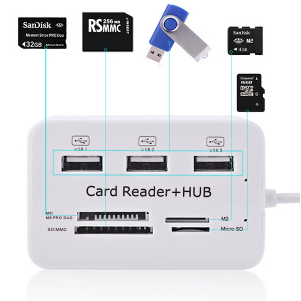 USB HUB 3.0 Multi Splitter 3 Ports Card Reader Hub Super Speed Micro Hab for Computer Accessories | Компьютеры и офис