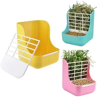 2 in 1 food hay feeder for guinea pigs rabbits rats chinchilla feeding bowl for grass and food