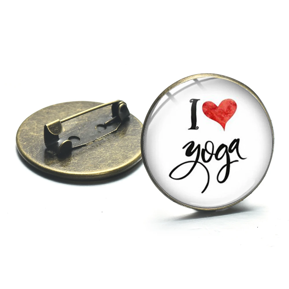 Модные Значки для танцев йоги клуба творческая надпись I Love Yoga с художественными