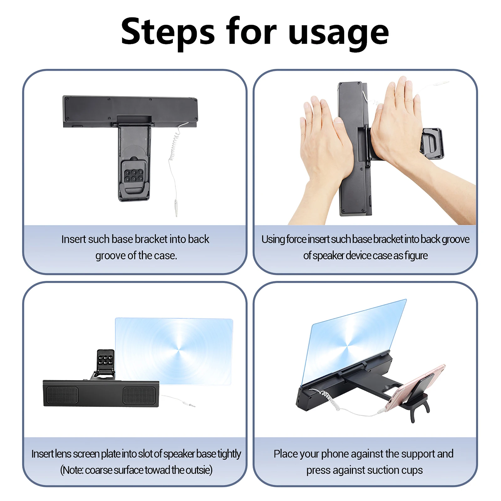 12 inch projector for mobile cell phone 3d screen magnifier speaker enlarge hd video amplifier desk stand smartphone accessories free global shipping