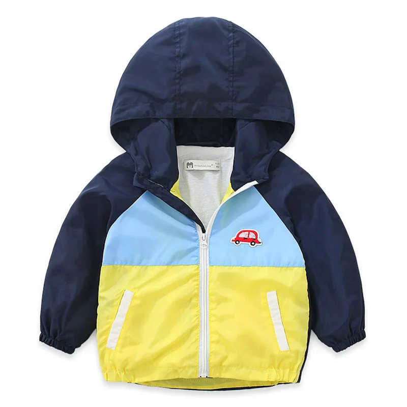 Весенняя Детская куртка с капюшоном ветровка верхняя одежда бейсбольные куртки