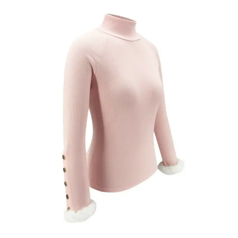 2019 Newest Hot Women Long Flare Plush Sleeve Turtleneck Knitted Sweaters Jumper Warm Knitwear Female Ladies Slim Winter Wear | Женская