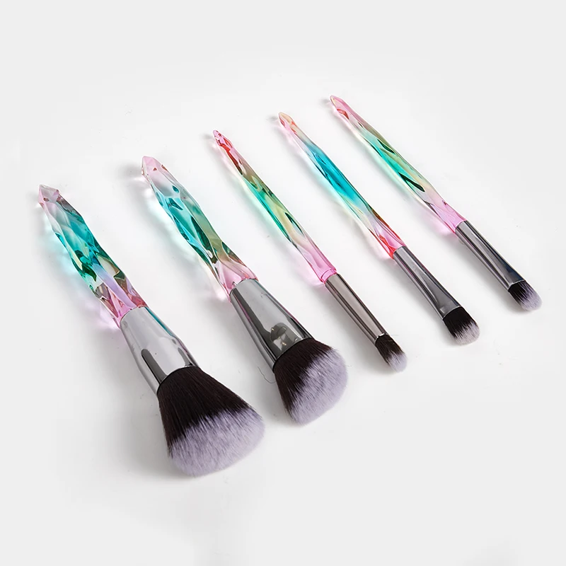 Crystal Makeup Brushes Eyeshadow Eyebrow Cosmetics for Face Fan Make Up Brush | Красота и здоровье