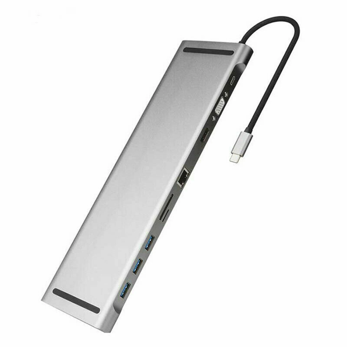 Набор контактов для тестирования 10 в 1 Тип C для концентратор HDMI 3xusb 3,0 RJ45 адаптер док-станция для ноутбука мобильный телефон - Цвет: Серебристый