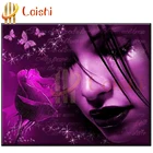 Фантазия женщина и одежда; Цвет фиолетовый, розовый; Одежда с цветочным рисунком и картина со стразами Вышивка крестом Алмазная мозаика распродажа Новое поступление отображения изображения