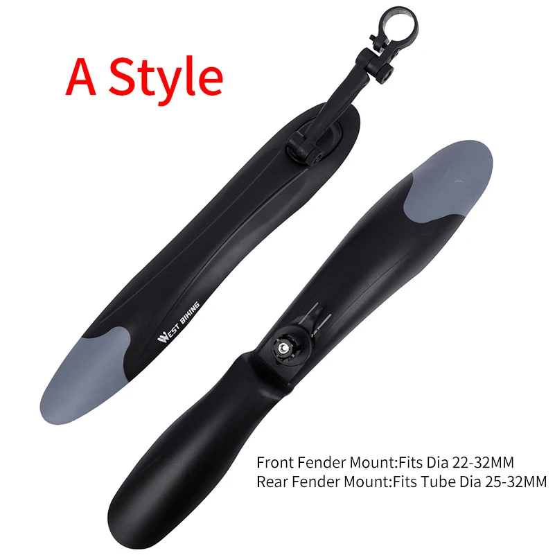 

WEST BIKING 1Pair Mountain Bicycle Fender Quick Release Front Rear Cycling Fender Wings Mud Guard Bike Accessories Bike Fender