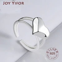 trendy bijoux women 925 sterling silver ring jewelry for heart cross statement ring bague anillos silver fine jewelry