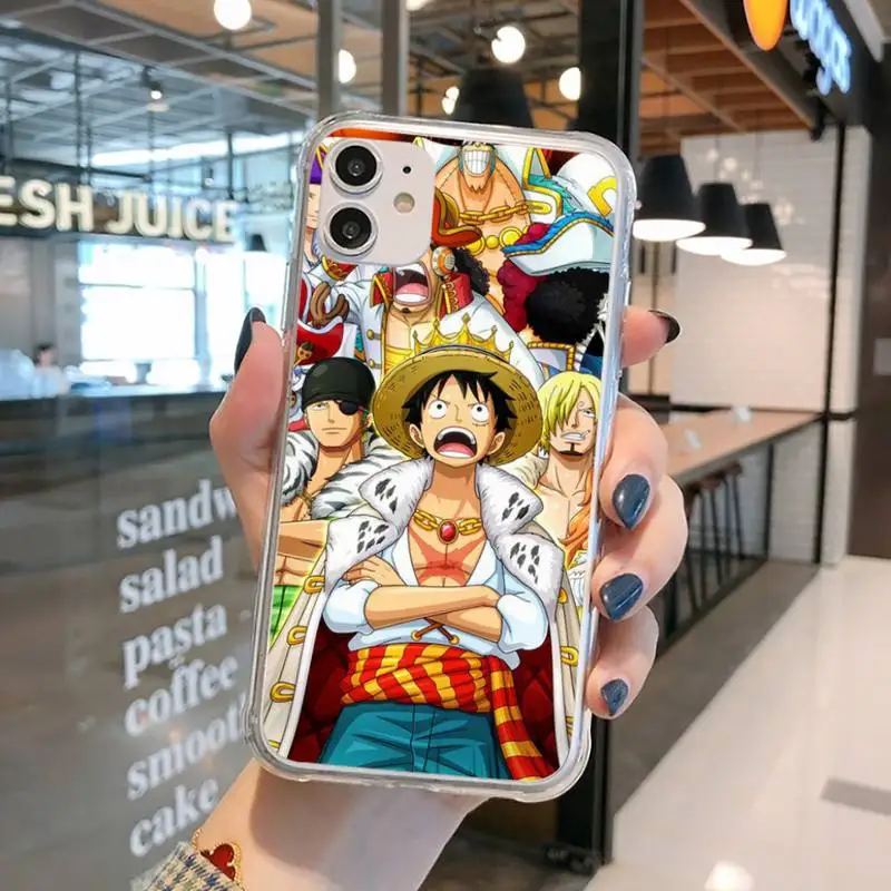 

One Piece cool anime Phone Case Transparent for iPhone 11 12 mini pro XS MAX 8 7 6 6S Plus X 5S SE 2020 XR