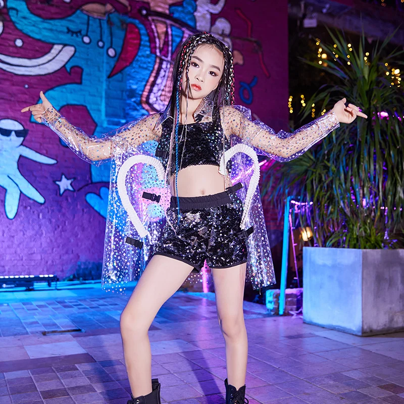 

Костюм детский для танца джаз, с блестками, DN11011