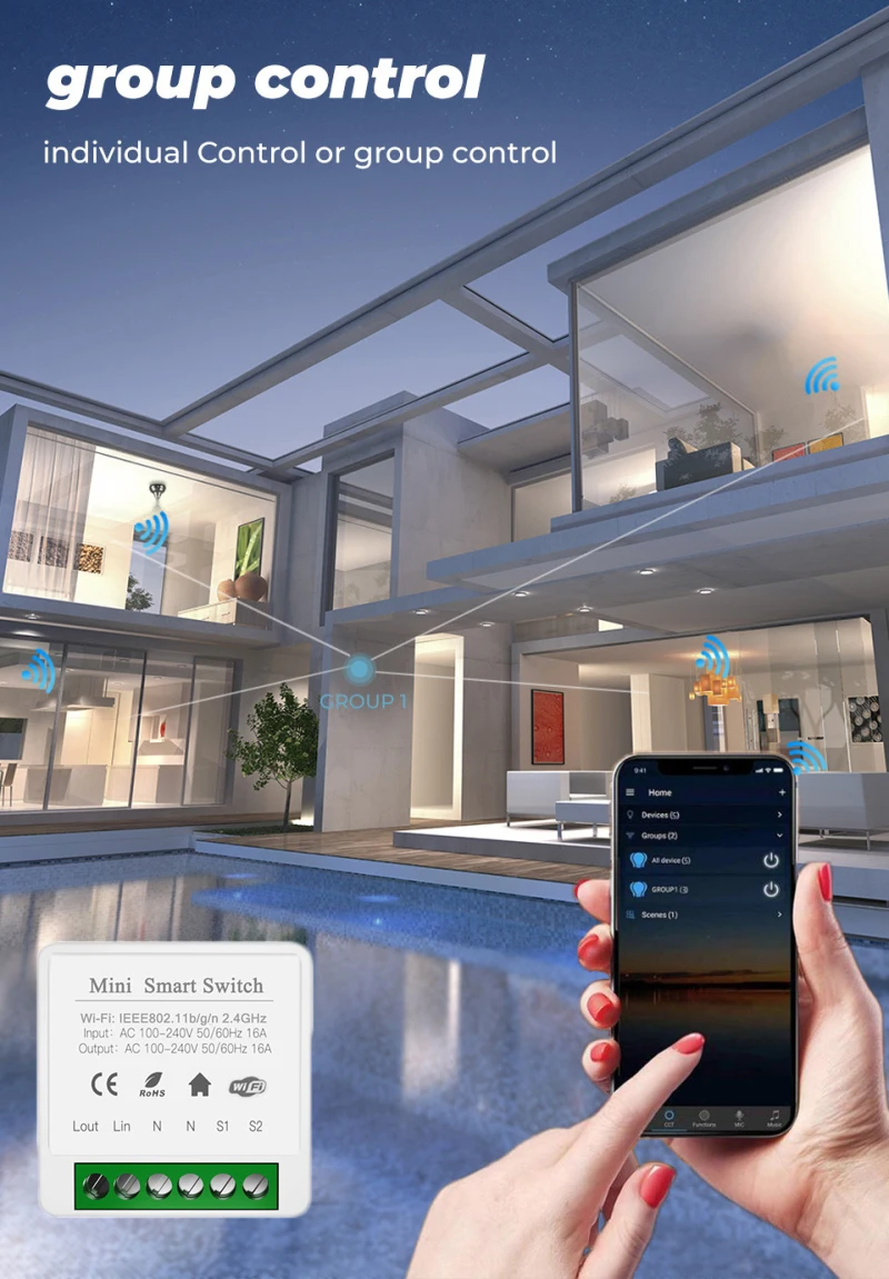 Умный мини-выключатель Tuya 16 А Wi-Fi | Обустройство дома