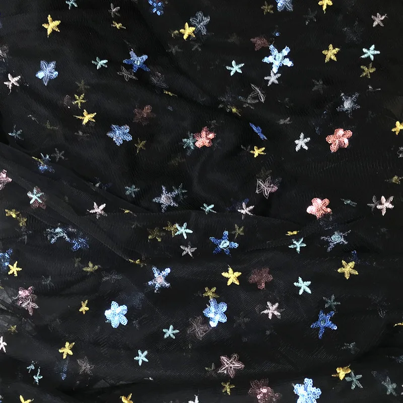 130 см X50CM изготовленное на блестящих звезд блесток Тюль мягкая ткань для