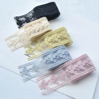 1 meter flowers embroidery lace organza stain ribbon for diy bowknot hairpin material gift bouquet packaing clothing accessories