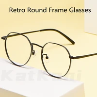 katkani ultra light pure titanium men and women retro polygonal eyeglasses frame decoration prescription glasses frame 88002t