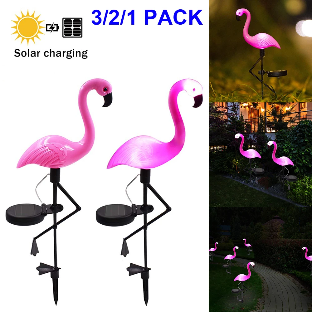 Водонепроницаемый Солнечный садовый светильник наружный декоративный фламинго