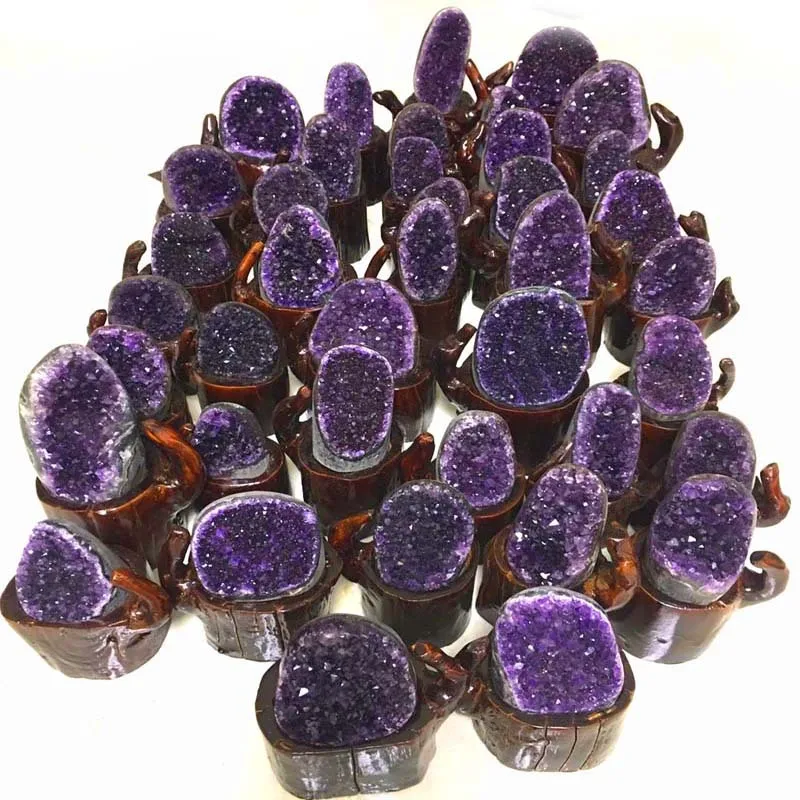 Кластер натуральные кристаллы Druse Quartz Аметист кластер Protolith Cornucopia Nunatak Chakra Healing