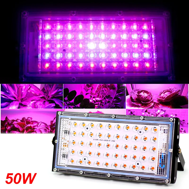 LED Grow Light 50W AC 220V Full Spectrum Phyto Lamp for Plants Tent Flower Seeding Lamp Indoor Outdoor Led Floodlight Grow Box