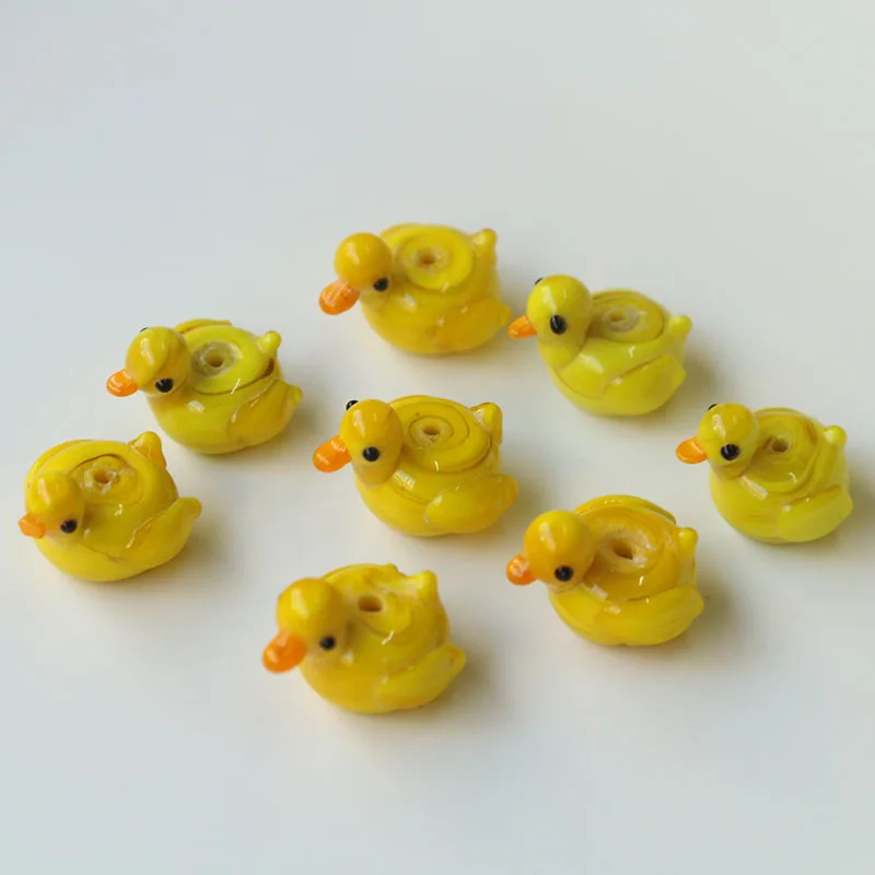 

20pcs Little Duck Shape Lampwork Beads 20X17mm Loose Spacer Handmade Lampwork Bead For Jewelry Making DIY Accessories