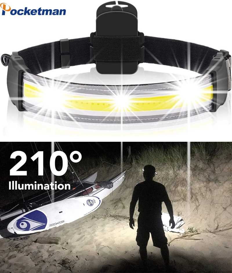

Waterproof Headlight High Lumen Head Lamp Work Light for Camping Cycling Fishing Outdoor Most Bright COB LED Headlamp