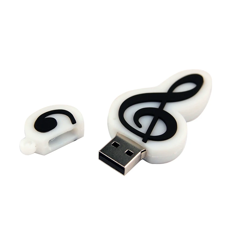 USB флеш накопитель силиконовый в виде музыкальной ноты 64 ГБ 32 128 Мб|USB