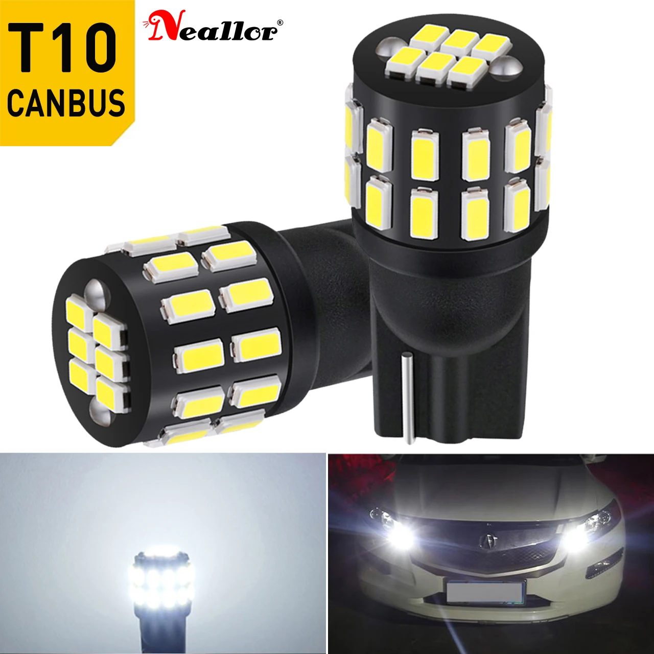 

2Pcs W5W LED T10 Led Canbus 168 194 LED Bulb 30SMD Car Side Marker Light License Plate Lamp White 12V 6000K Diode 2821 2825 5W5