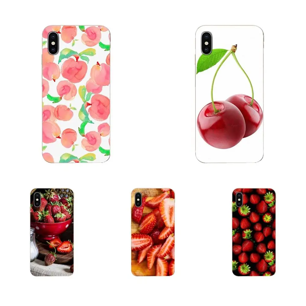 Фрукты клубники вишня персик для Apple iPhone 11 Pro X XS Max XR 4 4S 5 5C 5S SE 6 6S 7 8 Plus роскошный