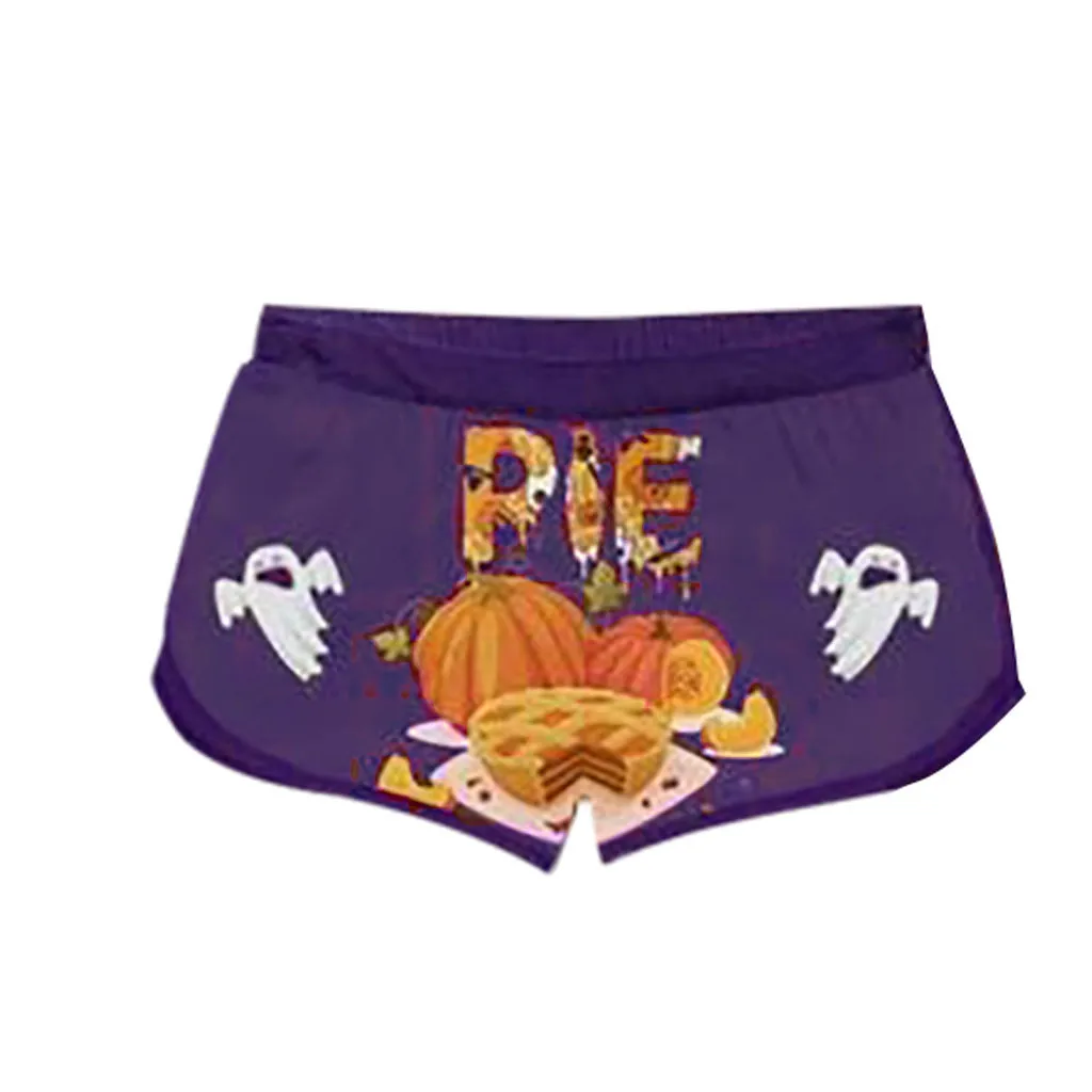 

Halloween Women's 2 piece set Printi Round Neck sleeveless Drawstring Sexy Shorts Set Women Suit