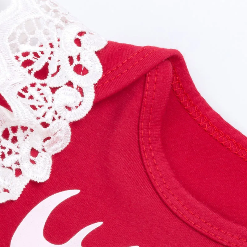 Комплект одежды для маленьких девочек Одежда новорожденных с надписью my first Christmas