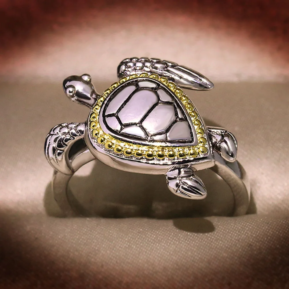 Модное женское креативное кольцо на палец в виде черепахи милой ювелирное