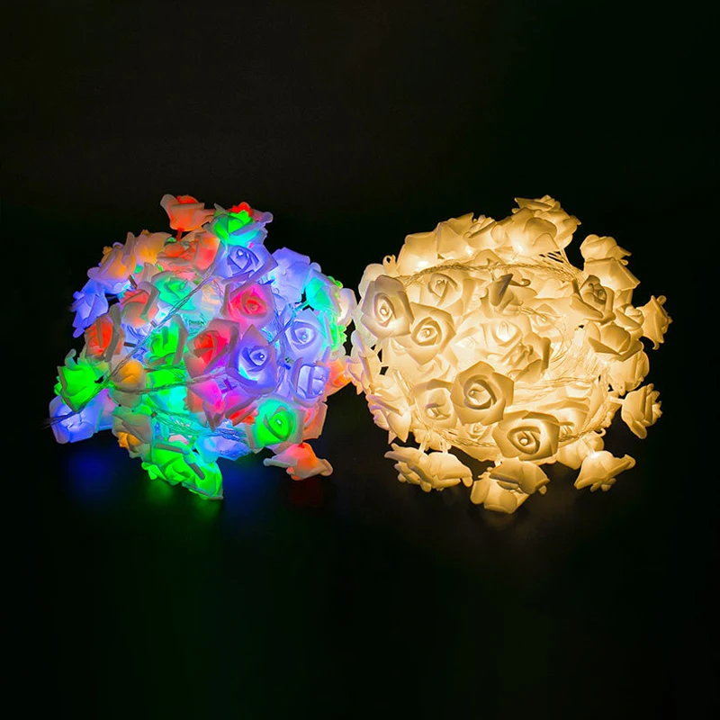 

3V 1,5 м 10 светодиодов AA Батарея светодиодный Роза огни Праздничная Гирлянда Свадебные украшения в виде цветочных лампы светодиодные лампы | У...