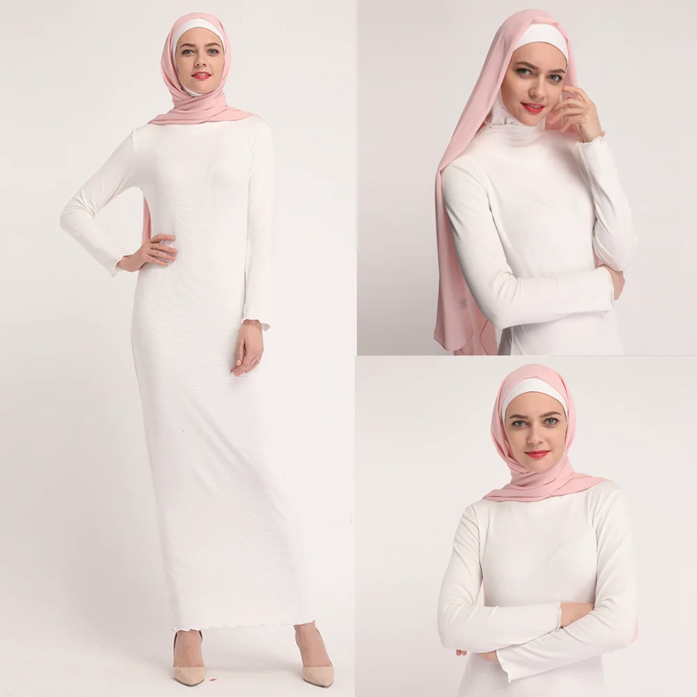 Мусульманские модные платья для женщин на осень и зиму с длинным рукавом сексуальные платья в мусульманском стиле с высокой талией облегаю...