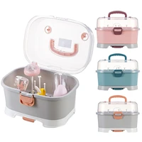 portable baby milk bottle drying rack storage container box holder with handle feeding bottle dryer box organizer accessory