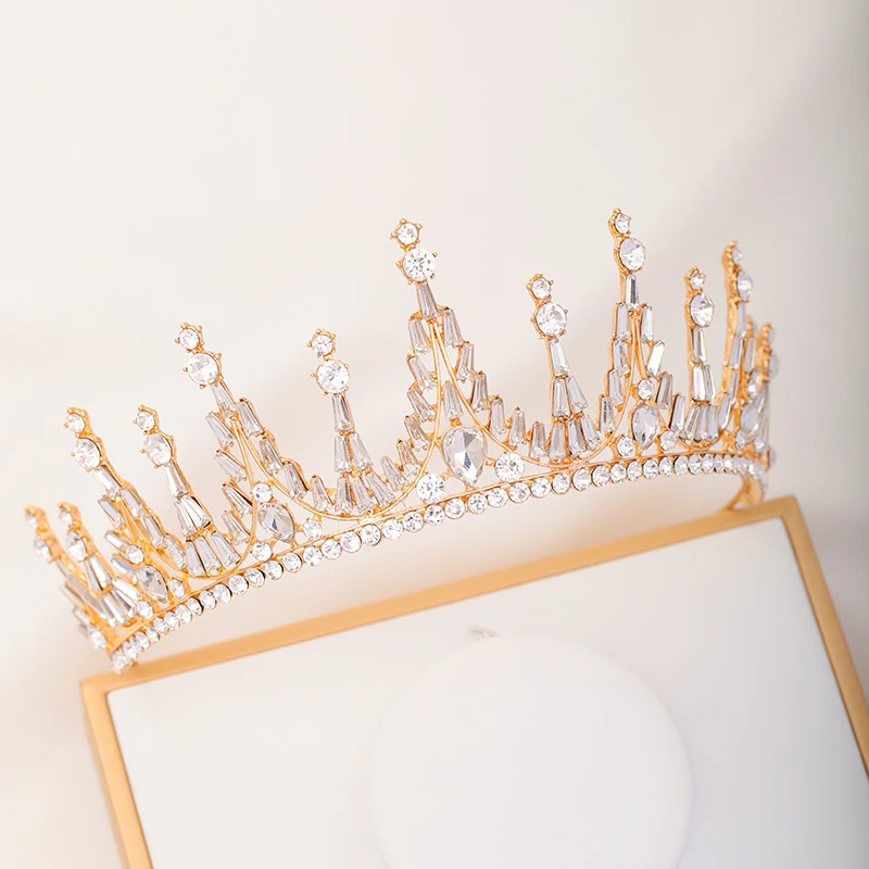 Хрустальные золотые диадемы и короны Королевская корона принцесса диадема