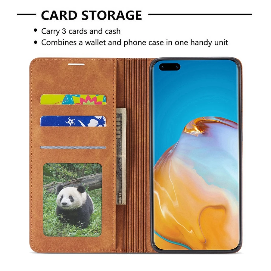 magnetic leather case for huawei mate 20 30 p20 p30 p40 pro lite p smart plus 2019 2020 honor10lite wallet card flip phone cover free global shipping