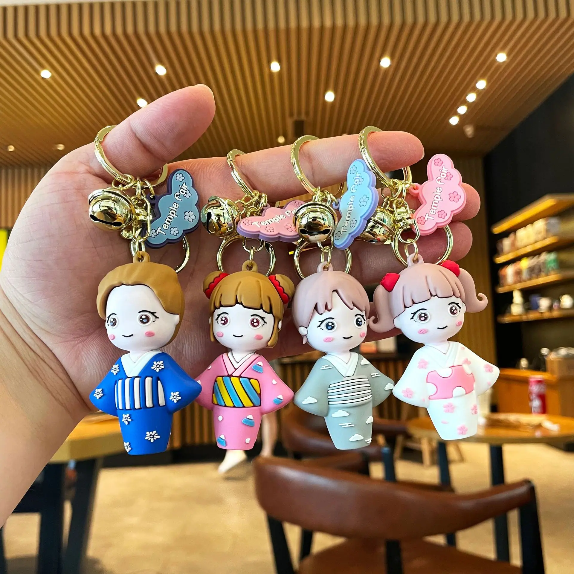 

Japanese Lovely Key Chain Doll Pendant Silica Gel Cartoon Key Chain Ornament For Doll Machine Bags