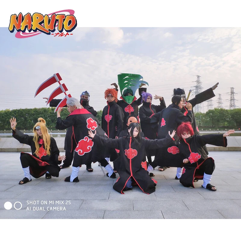 Аниме Наруто Акацуки Учиха Итачи Косплей черный плащ костюмы для комикс взрослых