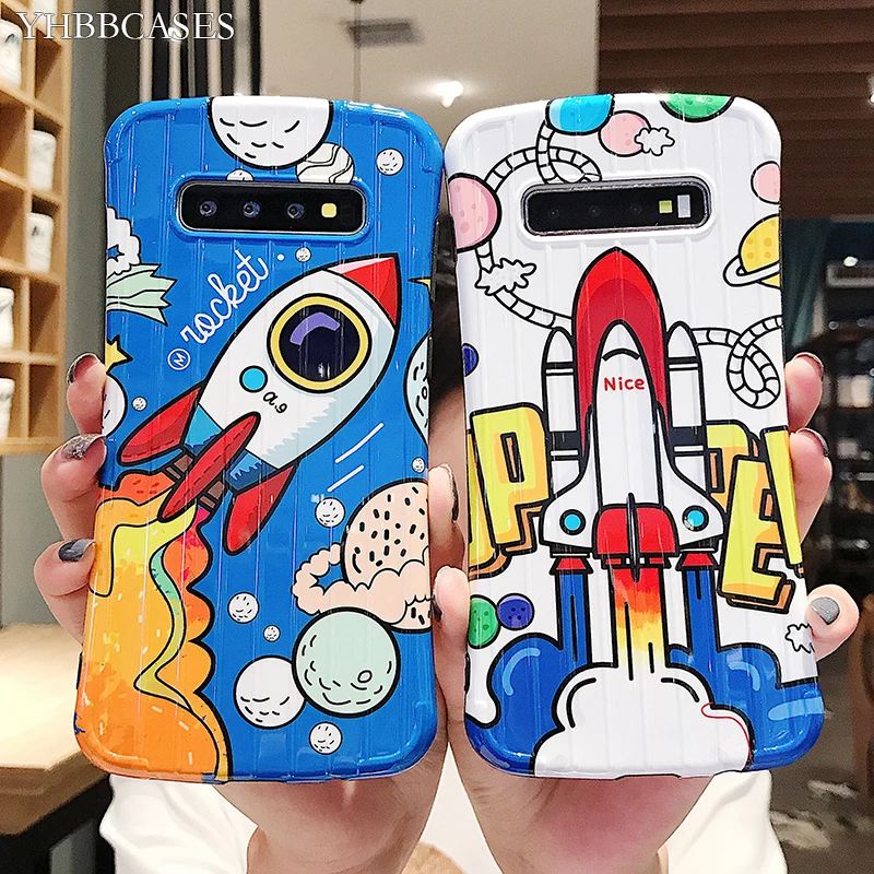 Цветной мультяшный мягкий чехол YHBBCASES для Samsung Galaxy S10 S8 S9 Plus 3D Stria IMD чемодана Note 10 8