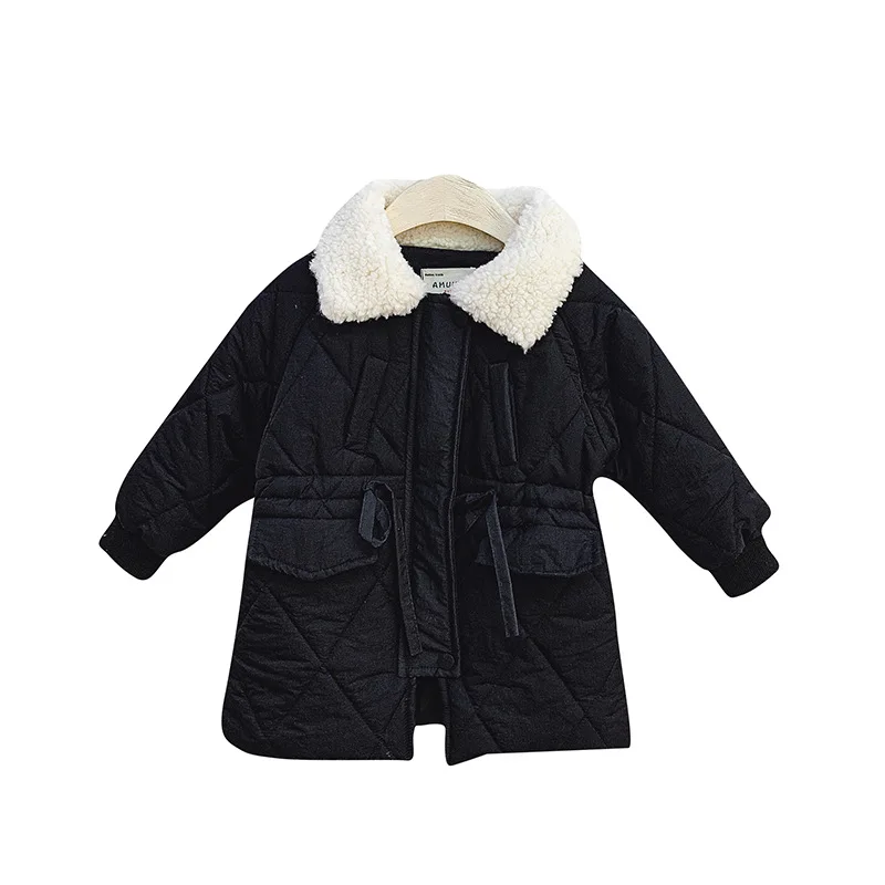 Зимнее пальто для девочек Новинка корейский стиль утолщенная и теплая