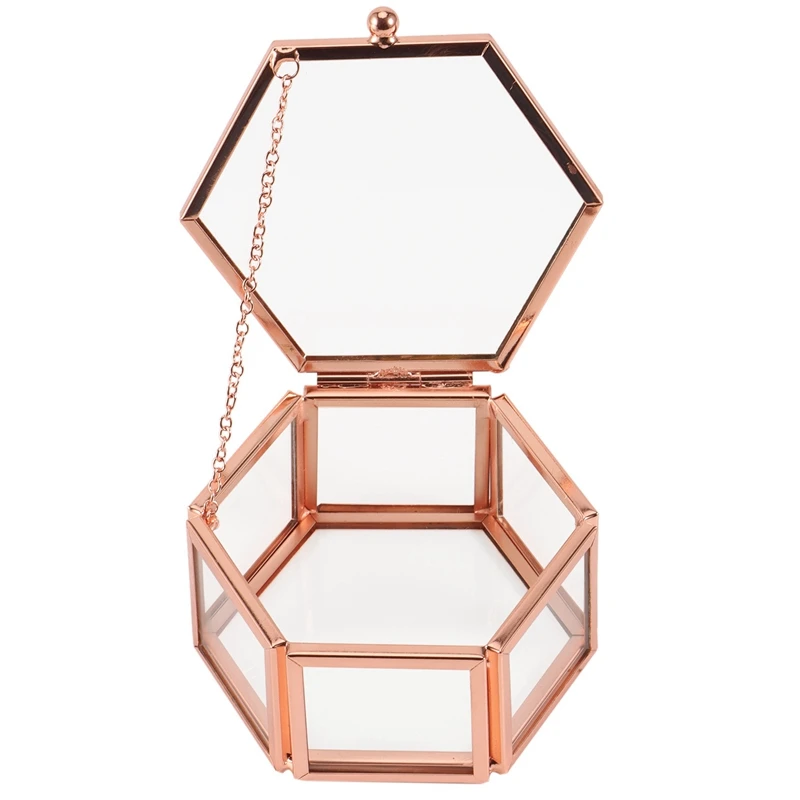 

Jewelry Storage Box Antique Flower House Jewelry Box Glass Transparent Ring Wedding Jewelry Box