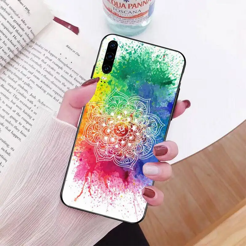 HPCHCJHM цветочный Рисунок Мандала хна черный ТПУ мягкий чехол для телефона Huawei Honor 20