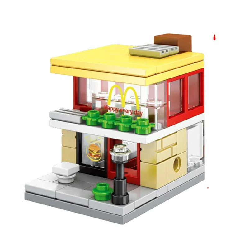 Конструктор детский Город маленький дом с видом на улицу магазин совместим