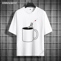 new coming love coffee leisure crazy tshirts adult short sleeve tee shirts simple style cheap t shirts print regular