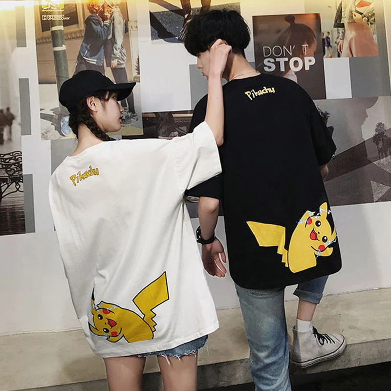 

2021 summer super large size couple short-sleeved T-shirt for men women loose versatile Korean fashion cotton T-shirt top s277