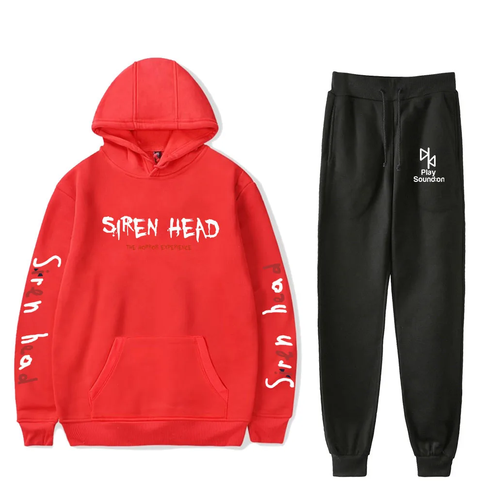 

2020 Print Siren Head Hoodies Two Piece Set Women/Men Sweatshirt +Long Pants Suit Oversized Hoodie Streetwear Casual Sets