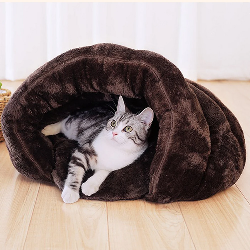 

Мягкая Лежанка для домашних животных, кровать для кошек и собак, домик-домик, спальный мешок, подстилка, палатка для домашних животных, зимни...