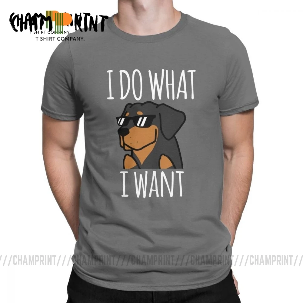 Мужские футболки забавные I Do What Want Rottweiler Dog новинка с короткими рукавами топы