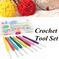 3 type random color portable yarn crafts home knitting needles 2 8mm multicolor hooks knitting crochet set sewing accessories