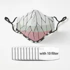 Многоразовая маска для лица от демонов, защита лица, Ventile, хлопковая ткань, защита от пыли с фильтром, безопасная маска для рта, охлаждающая маска