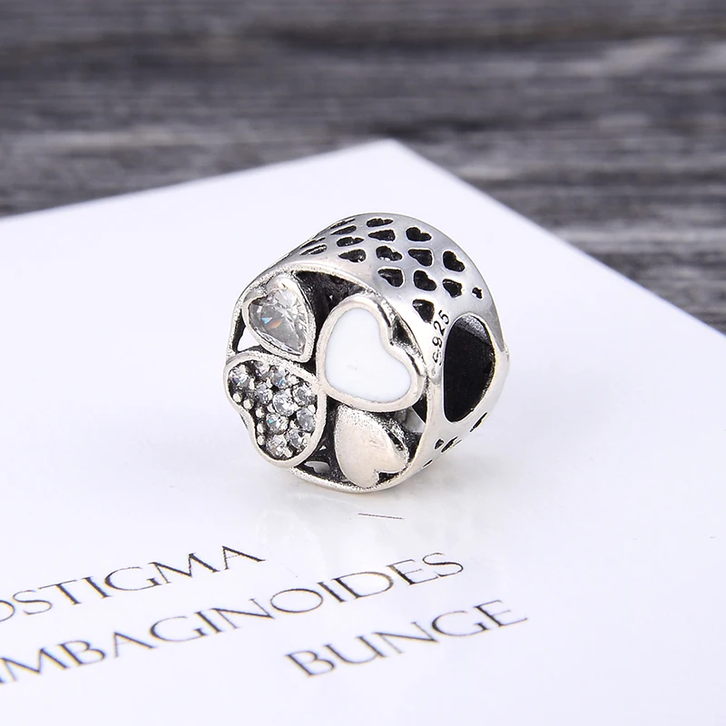 100% Стерлинговое Серебро перфорированные браслет из глазурованного бисера для